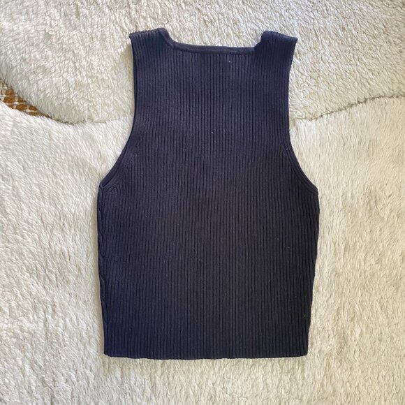 Active USA Black Ribbed Halter Crop Top – Size Small - Picture 4 of 10